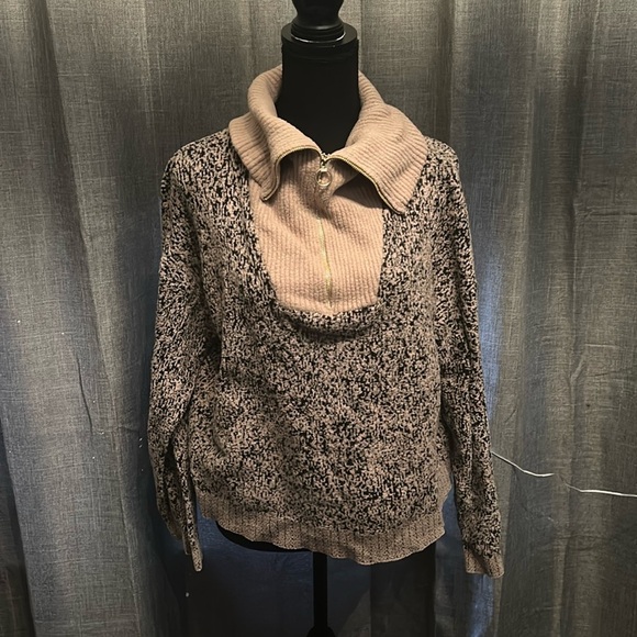Brown and Black Rachel Zoe Quarter Zip - Picture 1 of 4